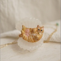 Kalung Liontin Tetesan Minyak Seri Hewan Kucing Lucu Bahan Stainless Steel Comiya 2026, Perhiasan Fashion Wanita OEM