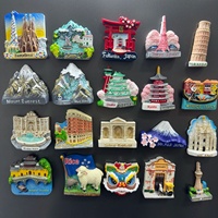 Aimants de réfrigérateur 3D magnétiques en résine, style européen, souvenirs pour voyageurs, originaux et protégés par le droit d'auteur, représentant Barcelone, Italie, Japon, France, Shanghai