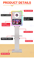 Cabina de Fotos con Pantalla Táctil de 13.3'' Directo de Fábrica con Estuche de Transporte, Carcasa de Fotomatón de Estilo 2026 para Alquiler en Eventos
