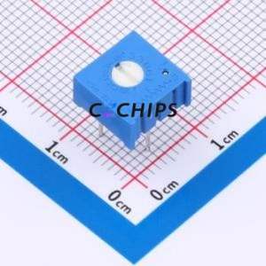 Résistance/potentiomètre réglable 3386F-1-103LF, composant traversant (THT)-3P, 9,5x9,5 mm, résistance 10 kOhm, 10 %, 500 mW, 100 ppm/ ℃ - Product Image 1