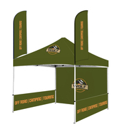 Tente publicitaire personnalisée 3x3 avec logo imprimé, structure en aluminium, résistance aux UV et parois en verre pour salons professionnels en extérieur