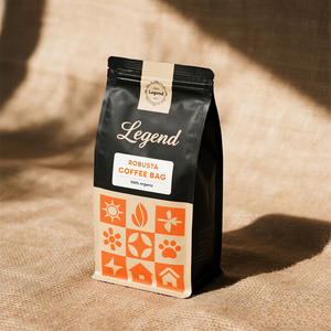 Sachet de café personnalisé en aluminium mat avec valve et fermeture éclair, fond plat imprimé, emballage Ziplock pour café - Product Image 2