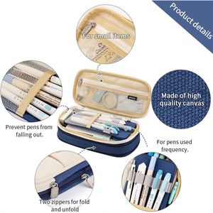Trousse à crayons rose double couche grande capacité pour étudiants - Product Image 5