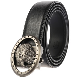 <span class=keywords><strong>Ceinture</strong></span> à cliquet automatique <span class=keywords><strong>en</strong></span> <span class=keywords><strong>cuir</strong></span> véritable <span class=keywords><strong>sans</strong></span> trous Eagle Western Buckle Cowhide Black Men Comfort Slide - Product Image 1
