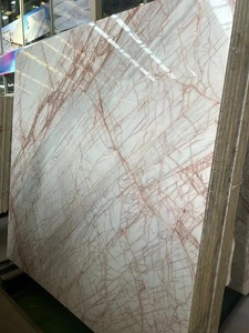 Ventes chaudes de carreaux muraux et de sols pour la décoration de la maison, dalle de marbre blanc poli avec ligne rouge - Product Image 3