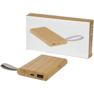 Banque d'alimentation Tulda en bambou 5000 mAh, gadgets écologiques - Product Image 4