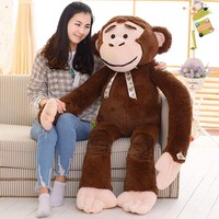 Peluche singe géant à longs bras, très populaire, avec grande bouche, en flanelle, coussin d'anniversaire, décoration de fête, unisexe, 14