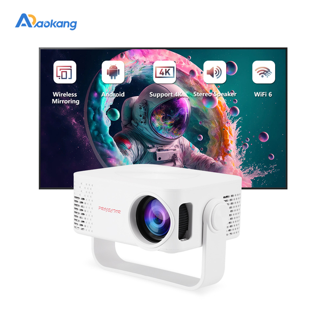 2025 Portable Support 360° Adjustable Auto Keystone Mini Projector 4K Full hd Smart Proyector Home Theater Beamer