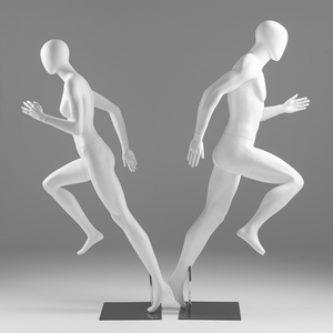 ホットセール中のグラスファイバー製ランニングポーズ筋肉質全身男性女性スポーツマネキン（頭部付き、アスレチックウェア展示用） - Product Image 4