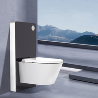 Toilette intelligente de luxe à chasse d'eau sans contact avec réservoir en verre de style européen