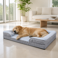 Lit rafraîchissant d'été pour chien et chat, surface en gel perlé, dossier orthopédique, antidérapant, lavable, OEM, marque privée, en gros