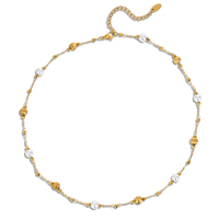 Collar de Piedras Naturales Brillantes para Mujer, Chapado en Oro PVD, Hipoalergénico, Encantador Brillo Radiante para San Valentín, Joyería Deslumbrante