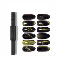 Bâton magnétique 3D Super fort pour les yeux de chat, stylo magnétique à Double tête pour l'art des ongles, vernis à Gel, motif de fleur, outil de manucure à faire soi-même