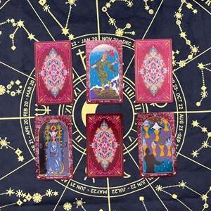 Nieuwe Aanwinst Bloem Liefde Goudfolie <span class=keywords><strong>Tarot</strong></span> Waterdicht 12*7 Plastic PET Bordspel Waarzeggerij Kaarten met Instructiehandleiding - Product Image 2