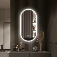 Miroir Intelligent LED Moderne pour Salle de Bain avec Interrupteur Tactile, Anti-Buée, Miroir Mural de Maquillage pour Salon et Villa