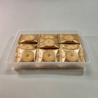 Vente Flash : Barquette en plastique rectangulaire jetable écologique avec fond quadrillé, parois côtelées et couvercle thermoscellable pour boulangerie, snacks et sandwichs