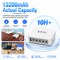 Mini UPS WGP de 18W con Batería de Respaldo de Iones de Litio 21700 de 13200mAh, 6 Puertos de Salida Múltiple 5V 9V 12V 19V para Router, Módem, ONU