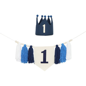Lot de Décorations Premier Anniversaire Bébé : Guirlande à Pompons pour Chaise Haute et Chapeau, <span class=keywords><strong>Cadeau</strong></span> de Douche pour Garçons et Filles - Product Image 4