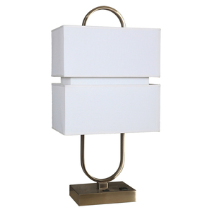 Hot Sale Modern Design Hotel Table <b>Lamp</b> <b>Silver</b> Metal Base Brush Nickel Metal Body E26 Bulb Iron Made Lobby Guest Rooms Electric - Product Image 5