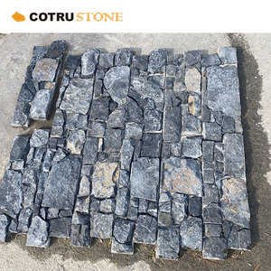Panel de revestimiento de pared de malla de piedra caliza negra tradicional de China Azulejos de <span class=keywords><strong>fachada</strong></span> <span class=keywords><strong>exterior</strong></span> Azulejos de piedra suelta de pared dividida - Product Image 6