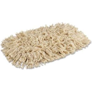 Tête de balai serpillère rectangulaire en coton blanc 12x5 pouces avec panier en plastique rotatif à 360° et manche de balai - Product Image 1