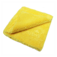 Serviette de lavage auto en microfibre double face 500 GSM 40x40 cm, à poils longs, sans ourlet, design pelucheux, haute absorption d'eau et douceur exceptionnelle