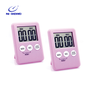 SW jam tangan elektronik, Timer dapur kotak baterai Digital multifungsi Stopwatch elektronik untuk rencana belajar dan waktu