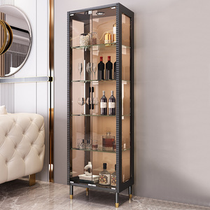 Vinoteca de Madera con Diseño Moderno y Cristal Templado Personalizado, Mueble de Exhibición de Vinos para el Hogar - Product Image 3