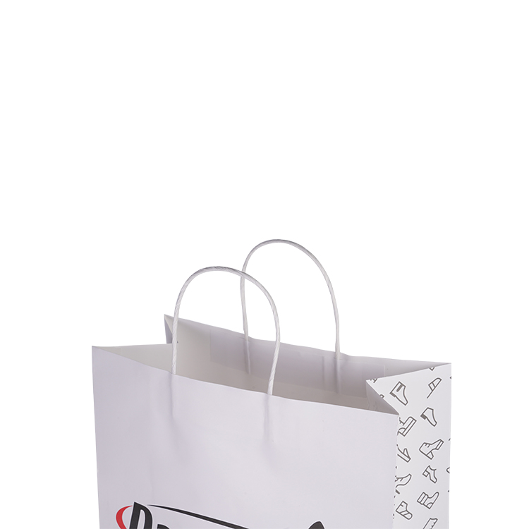 Custom your own logo print take away carry out bag for restaurant fast food takeaway kraft paper bag with handle