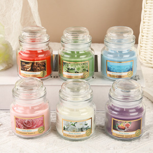 glass jar soy wax scented candles with lid multi fragrance home bedroom aromatherapy decorative candle ornaments - Product Image 1