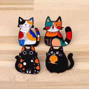 थोक फैशनेबल रंगीन कवी काले निकेल जस्ता के लिए काले निकल जस्ता धातु बैज उपहार तैयार जहाज - Product Image 3