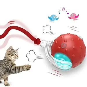 Factory Wholesale Interactive Cat Toys Ball for Indoor Cats Fast Rolling on Carpet, Chirping & Motion Activate Cat Toys
