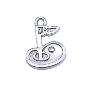 Colgante de Bandera del Octavo Agujero 13x18mm de Aleación de Zinc Plateado Antiguo para Tirador de Cremallera de Golfista - Product Image 3