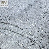 Tissu brodé Nanyee Textile de haute qualité, poids moyen, brillant, avec paillettes Lurex argentées, pour chaussures de mariage et décoration