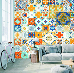 Tapis mural 3D personnalisé imperméable stéréoscopique pour décoration intérieure d'hôpitaux et d'hôtels, <span class=keywords><strong>imitation</strong></span> carrelage, style ethnique - Product Image 1