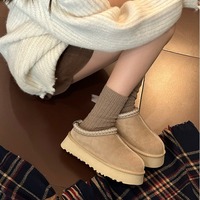 Nouveauté Cadeau de Noël Bottes en fourrure d'hiver Chaussures pour femmes Pantoufles en peluche chaudes pour femmes Automne et hiver Intérieur Maison