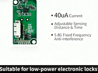 Moresense 5.8G modul Radar daya rendah modul Sensor manusia Sensor gerak cerdas kunci pintu lubang intip bel pintu khusus