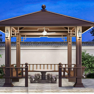 ศาลาสี่มุมแปดเหลี่ยมลายไม้โบราณสำหรับสนามหญ้าในชนบทและบ้านสวน - Product Image 2