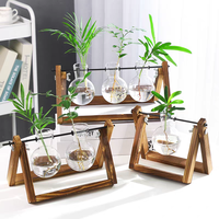 Plantes hydroponiques créatives cadre en bois transparent Vase bureau petit conteneur frais salon maison décor moderne