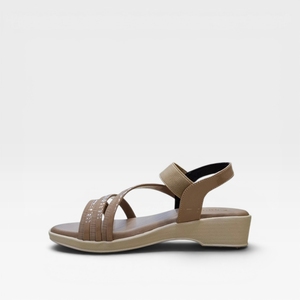 Women Stylish Pink Cross Strap Wedge <b>Sandal</b> Comfortable Fashion Casual Party Wear Slip On Lightweight Soft Sole Elegant Footwear - Product Image 4