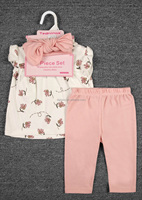 Tedmimak Boutique Kids Girls Autumn Set Cute Toddler Girl Top Trousers Hairband 3-piece Sleeveless Summer Clothes for 3-24