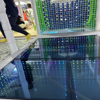 Piste de danse LED magnétique 3D RGBW 20W étanche IP55, contrôlée DMX512, activée par le son, lumière du jour 6000K pour mariages en extérieur