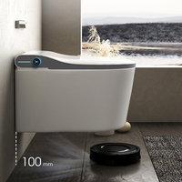 WC intelligent mural suspendu moderne en céramique avec réservoir d'eau SUS304