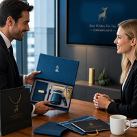 Coffret Cadeau d'Entreprise de Luxe avec Tasse en Céramique, Bloc-Notes et Stylo, Coffret Cadeau d'Affaires Premium pour Dirigeants, Employés et Clients