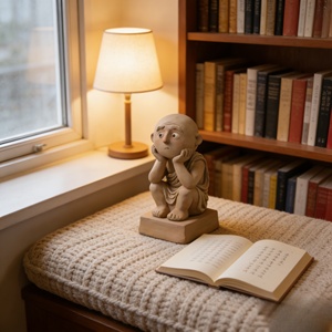 Adorno Decorativo Moderno Personalizable BZY para <span class=keywords><strong>el</strong></span> Hogar, Adorno de Escritorio para Oficina, Adorno de Resina de <span class=keywords><strong>Monje</strong></span> Pequeño que se Medita y se Ensoña - Product Image 6