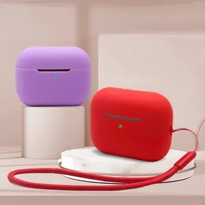 आसान ले जाने के लिए सुरक्षात्मक मामले एप्पल AirPods प्रो 2 विरोधी खो सिलिकॉन कवर के साथ नायलॉन फांसी स्ट्रिंग