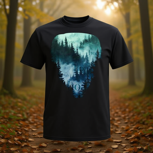T-shirt Hoa Hoa Hoa Hoa Hoa avec paysage forestier d'automne - Product Image 3