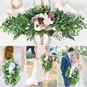 Vente directe usine Guirlande de verdure artificielle 67 cm, tiges de Ruscus italien luxuriantes pour bouquets de mariage DIY - Product Image 2