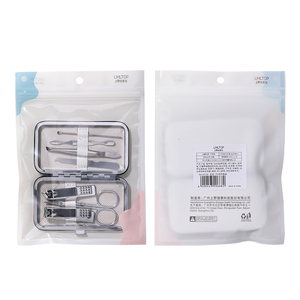 Commercio all'ingrosso 7 pz/set in acciaio inox per la cura delle unghie strumenti per il trucco accessori cosmetici per Manicure e Pedicure Set con fondina - Product Image 5