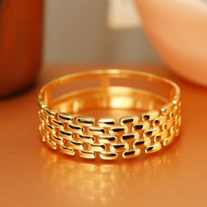 Fashion <b>Bangle</b> 316L Stainless Steel PVD Gold Plating Sustainable Resistant Jewelry for Women - Product Image 3